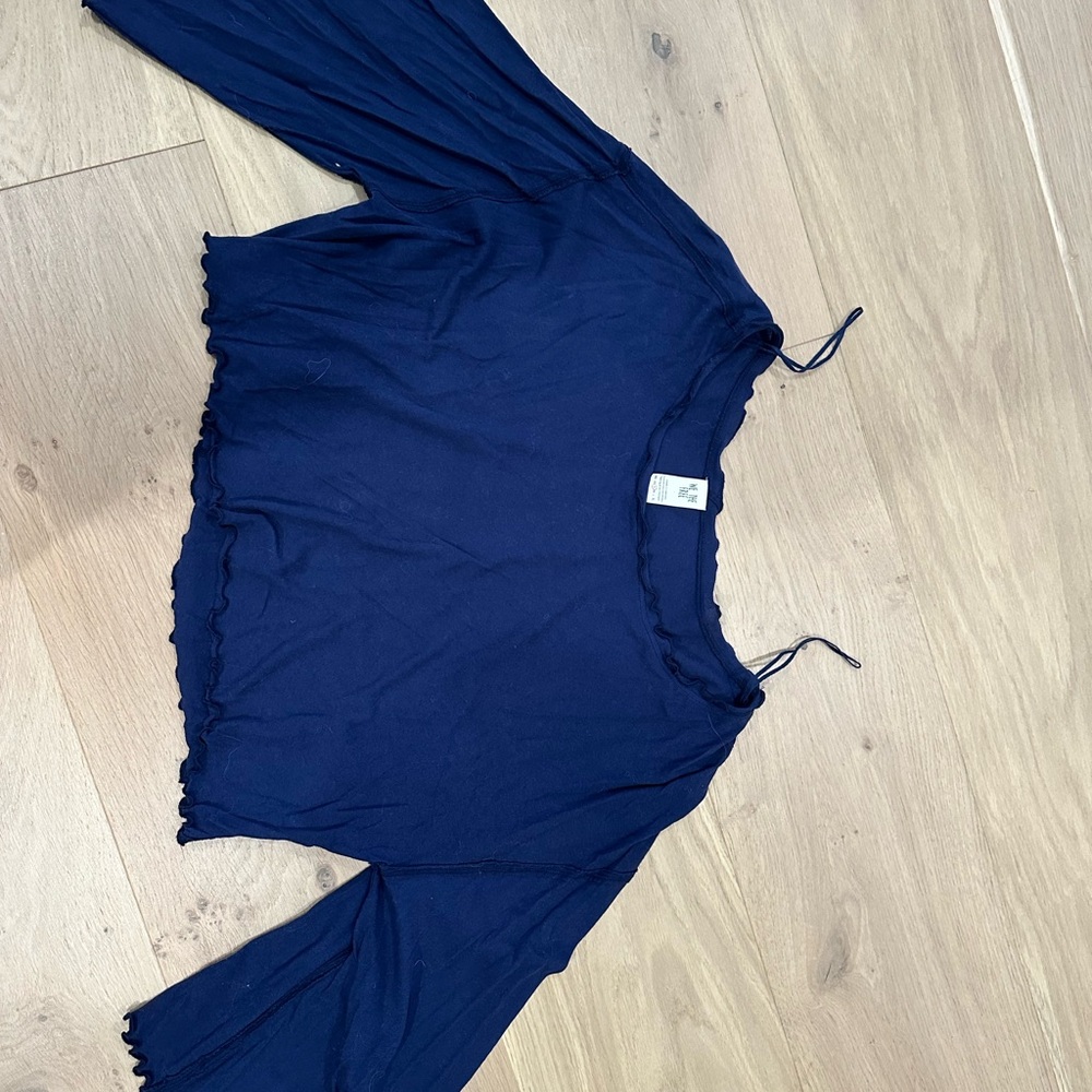 Navy Blue Long Sleeve Top